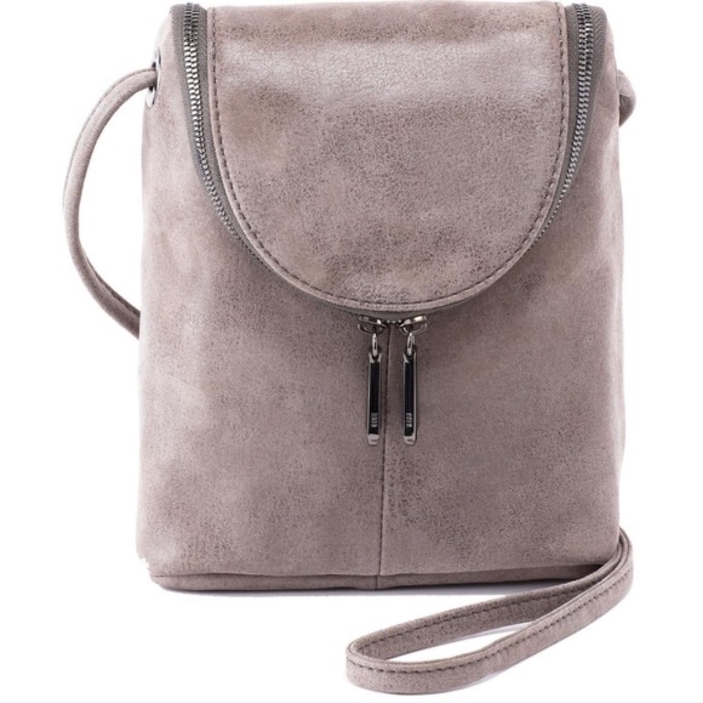 HOBO Fern Crossbody in Titanium Gray Leather